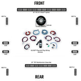 Diagram of automotive lighting and wiring components on a white background