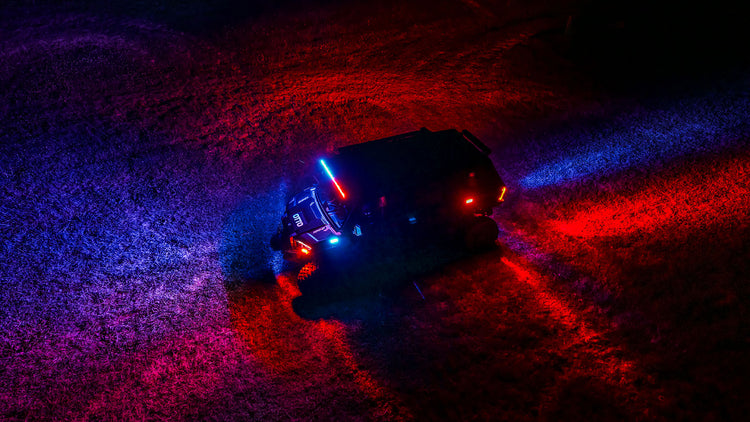 Polaris red and blue lights emergency warning